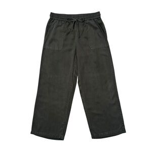 Sojourn Wide Leg Lyocell Pants in Green Medium Petite